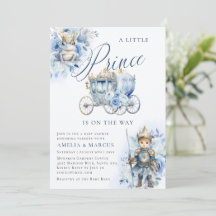 A Little Prince Royal Blue Shower Invitation