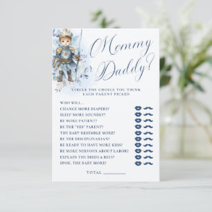 A Little Prince Royal Blue Shower Mommy Or Daddy Enclosure Card