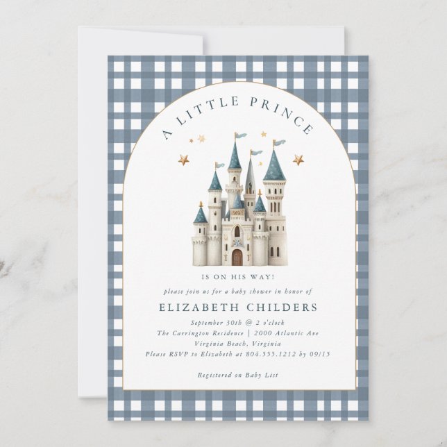 A Little Prince Royal Castle Baby Shower  Invitation (Front)