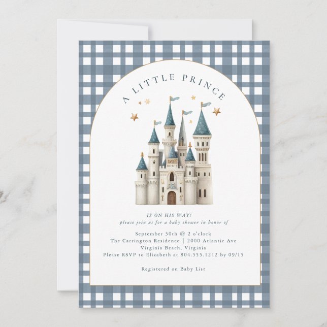 A Little Prince Royal Castle Baby Shower  Invitation (Front)