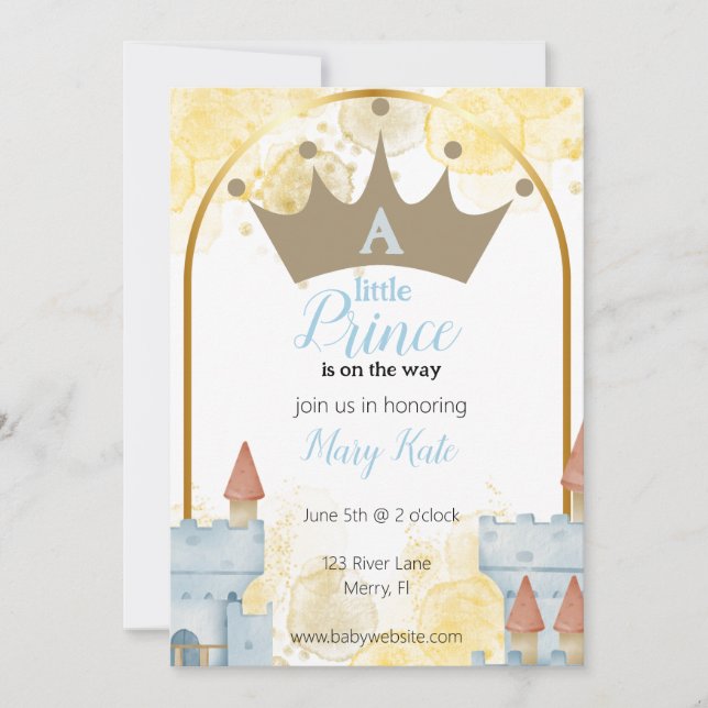 A Little Prince with Castle Baby Shower Invitation (Front)