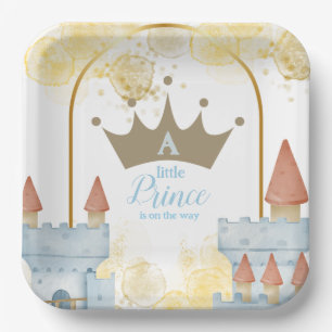 A Little Prince with Castle Baby Shower Paper Plate