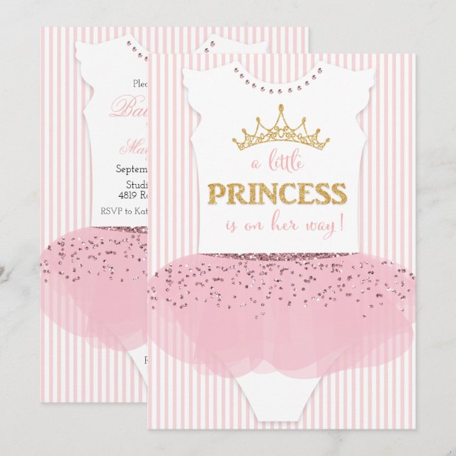 A Little Princess Baby Shower Invitation (Front/Back)