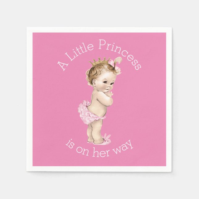 A Little Princess Baby Shower Pink Napkin (Front)