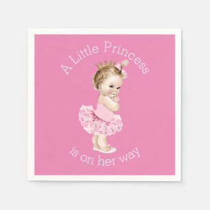 A Little Princess Ballerina Baby Shower Pink Napkin