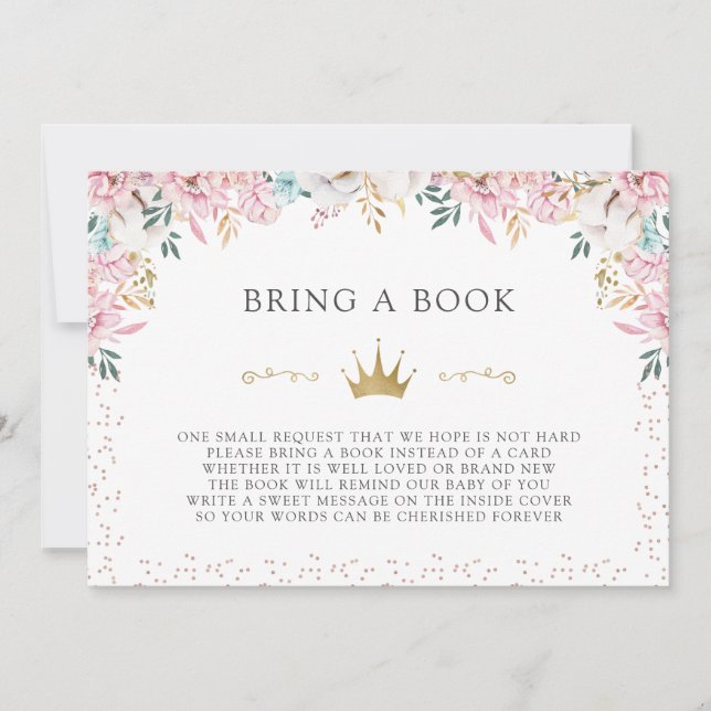 A Little Princess Bring a Book Invitation (Front)