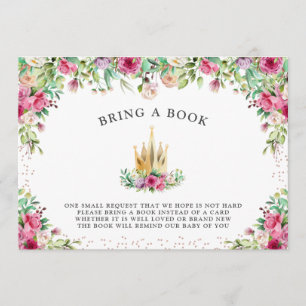A Little Princess Floral Bring a Book Invitation