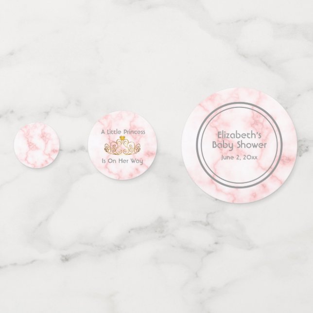 A Little Princess Is On Her Way Baby Shower Confetti (Fronts)