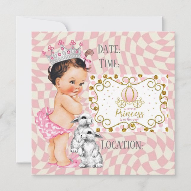 A Little Princess is On Her Way.  Invitation (Front)