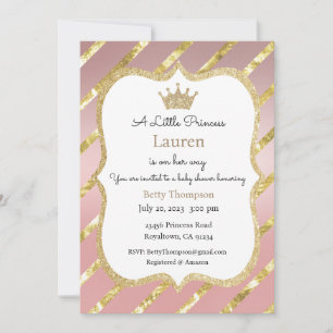 A Little Princess is on Her Way Invitation, Tiara Invitation
