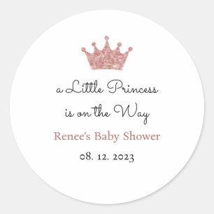 A Little Princess is on the Way Labels, Favour Classic Round Sticker