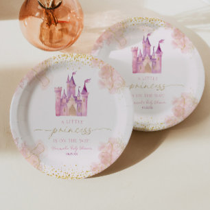 A Little Princess Royal Castle Baby Shower Paper Plate
