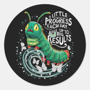 A Little Progress Each Day Hungry Caterpillar  Classic Round Sticker