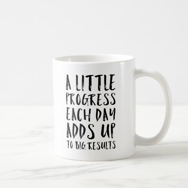 A Little Progress Motivational Quote Coffee Mug (Right)