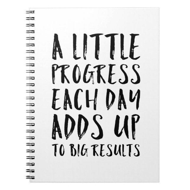 A Little Progress Motivational Quote Notebook (Front)