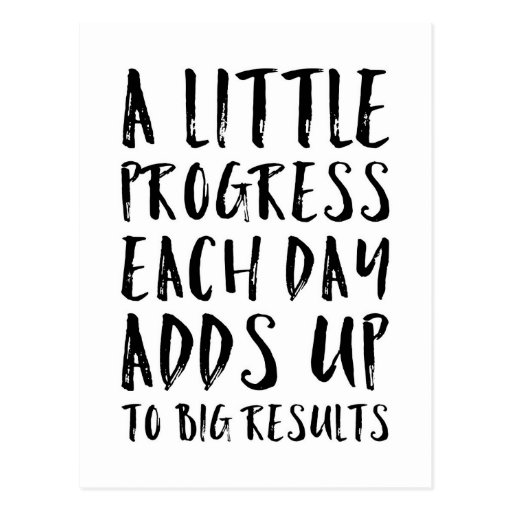 Image of A Little Progress Motivational Quote Postcard