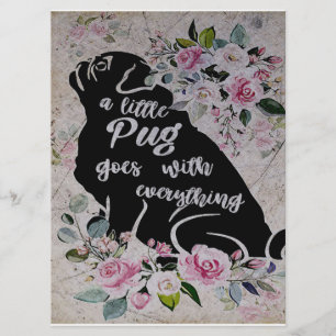 A Little Pug Goes With Everything, Funny Pug Gift Menu