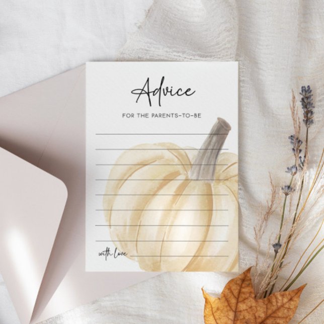 A Little Pumpkin Autumn Baby Shower Advice Card (Creator Uploaded)