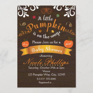 A LITTLE PUMPKIN Autumn BABY SHOWER Invitation