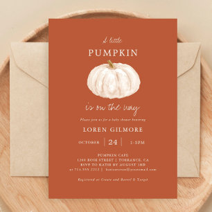 A Little Pumpkin Autumn Baby Shower Invitation