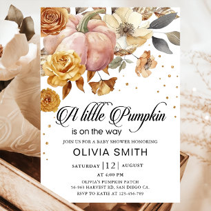 A Little Pumpkin Autumn Baby Shower Invitation