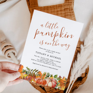 A Little Pumpkin Autumn Baby Shower Invitation