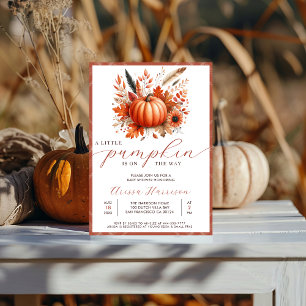 A Little Pumpkin Autumn Baby Shower Invitation