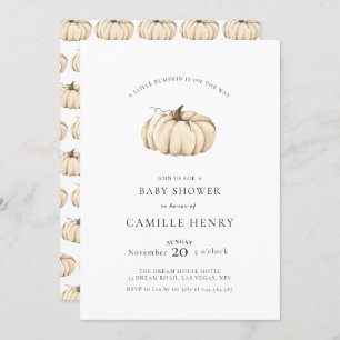 A Little Pumpkin Autumn Fall Baby Shower Invitation