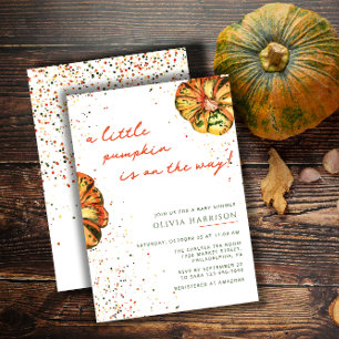 A Little Pumpkin Autumn Fall Baby Shower Invitation