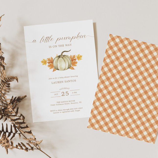 A Little Pumpkin – Autumn Fall Baby Shower |  Invitation (Available for print and instant digital download!)