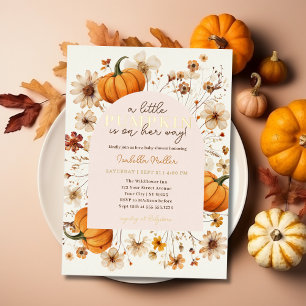 A Little Pumpkin Autumn Fall Floral Baby Shower