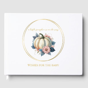A Little Pumpkin Autumn Fall Floral Baby Shower Guest Book