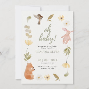 A Little Pumpkin Autumn Fall Floral baby shower Invitation