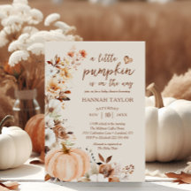 A Little Pumpkin Autumn Fall Floral Baby Shower