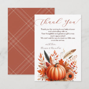 A Little Pumpkin Autumn Thank You Note Card