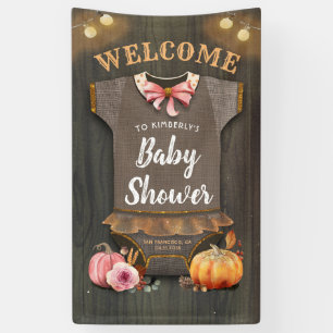 A Little Pumpkin   Baby Shower   Baby Girl Banner