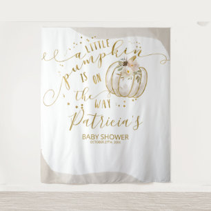A Little Pumpkin Baby Shower Backdrop Tapestry