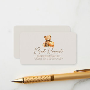 A Little Pumpkin Baby Shower Book Request Enclosure Card