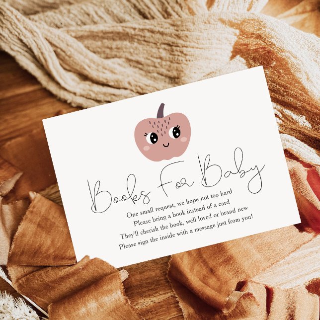 A Little Pumpkin Baby Shower Books For Baby Enclosure Card (Creator Uploaded)