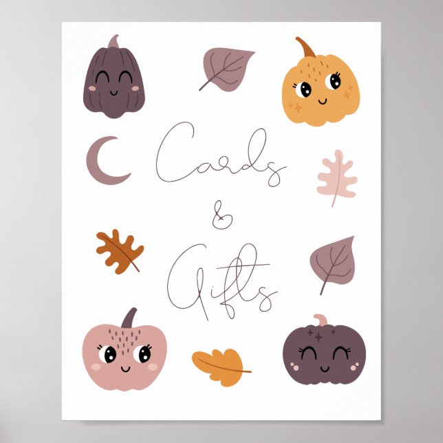 A Little Pumpkin Baby Shower Cards And Gifts Poster (Front)