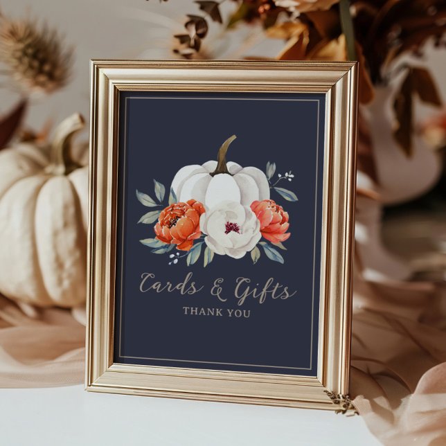 A Little Pumpkin Baby Shower Cards and Gifts Sign (Creator Uploaded)