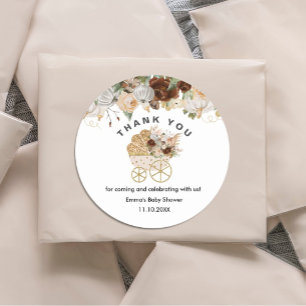 A Little Pumpkin Baby Shower Classic Round Sticker
