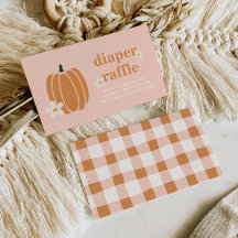 A Little Pumpkin Baby Shower Diaper Raffle Cards