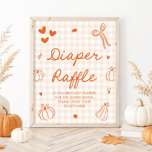 A Little Pumpkin Baby Shower Diaper Raffle Game Poster