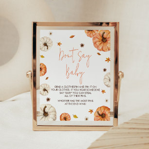 A Little Pumpkin Baby Shower Don't Say Baby Poster
