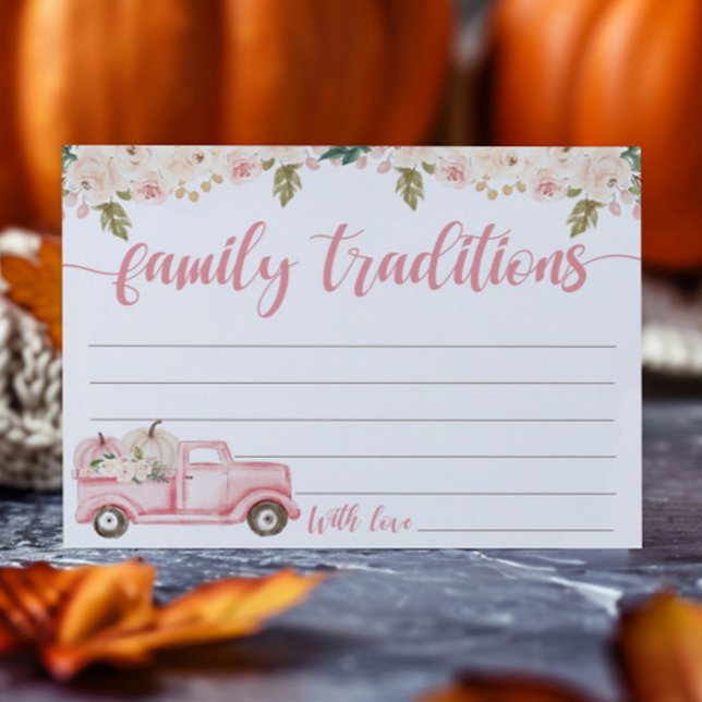 A Little Pumpkin Baby Shower Family Traditions Enclosure Card (Creator Uploaded)