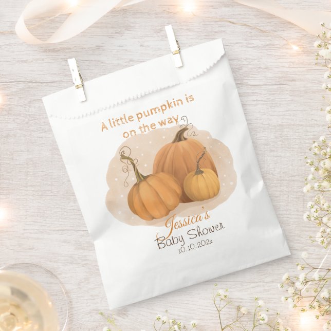 A Little Pumpkin Baby Shower Favour Bags (Clipped)