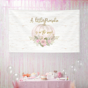 A Little Pumpkin Baby Shower Girl Banner