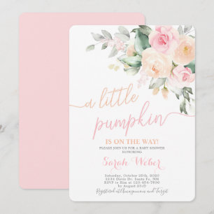 A little Pumpkin baby shower girl Invitation