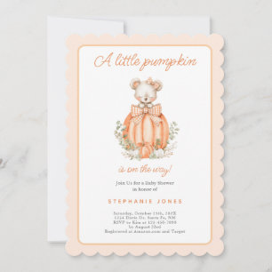 A Little Pumpkin Baby Shower girl Invitation